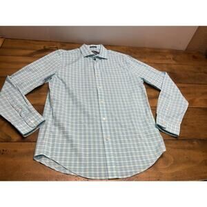 Vineyard Vines Button Cooper Shirt Mens Medium Blue Plaid Long Sleeve Cotton
